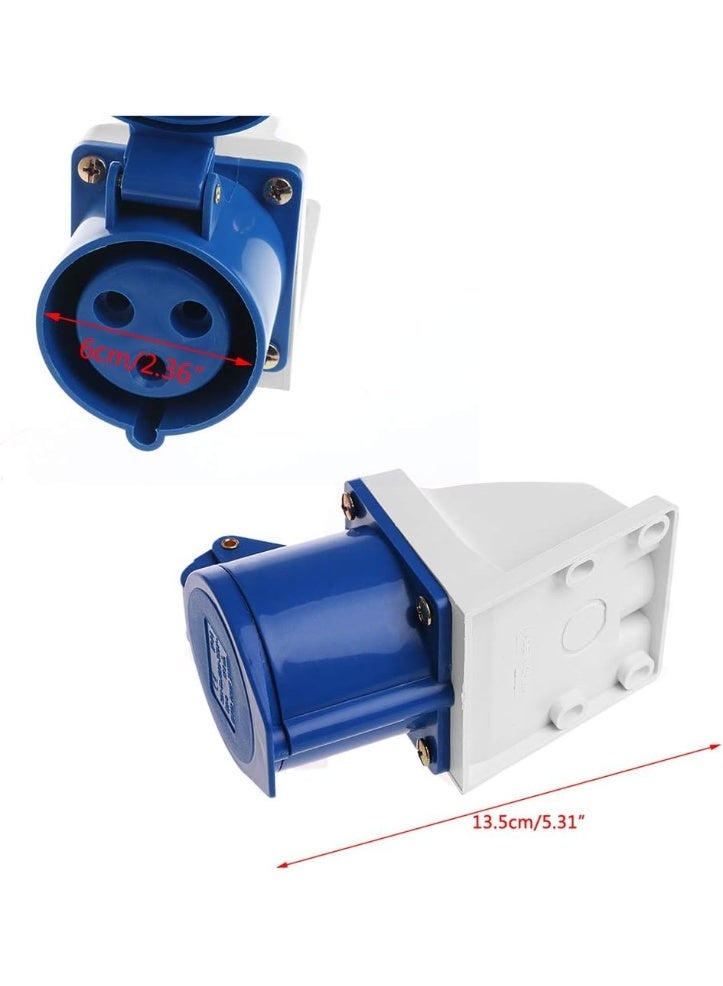 Industrial socket, 32 Amp 3pin Industrial Socket 220V-250Volt Weatherproof IP44 Waterproof 2P+E 32A - Image 3